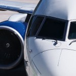 Cockpit and engine of jet plane