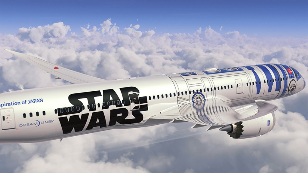 Image: JAPAN-US-ENTERTAINMENT-AIRLINES-ANA-STAR WARS