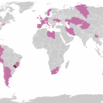 Marque no mapa países onde morou ou visitou / Reprodução