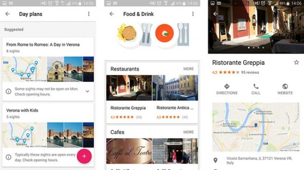 Google Trips tem sugestões de agenda diária e de restaurantes no destino 